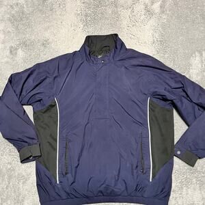FootJoy Dryjoy FJ Jacket Mens XL Golf Rain Blue Windbreaker Half Zip